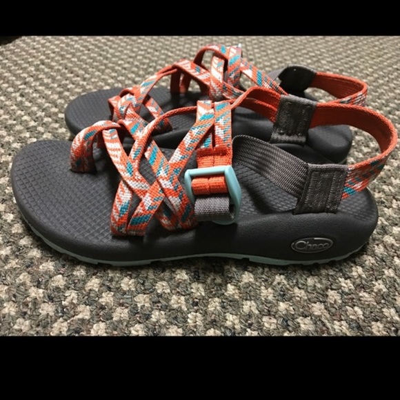 Chaco’s sandals blue, orange, and white - Picture 2 of 2